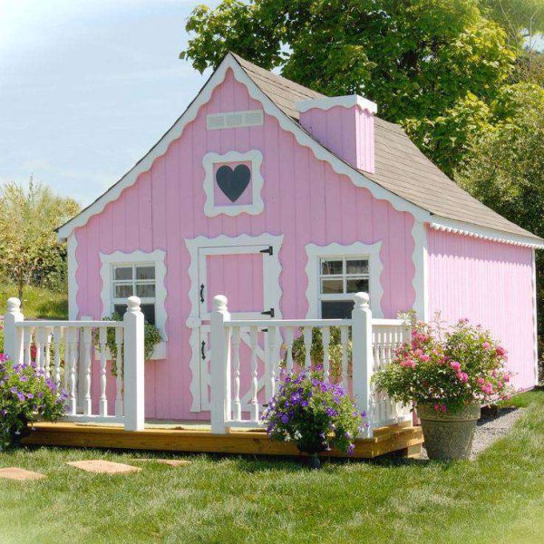 Little Cottage Company 8 ft. x 12 ft. Gingerbread Wood Playhouse DIY Kit New on Sale