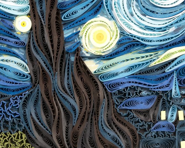 Framed Artist Series - Quilled Starry Night, Van Gogh Supply - Image 5