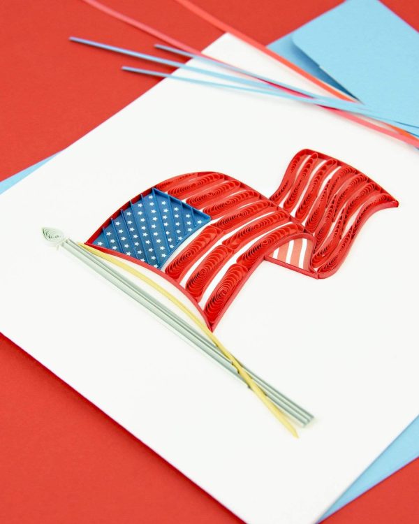 Quilled American Flag Greeting Card Online Hot Sale - Image 4