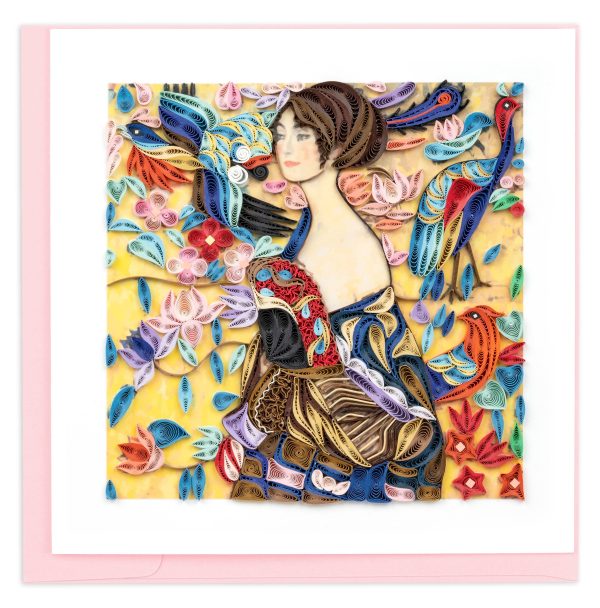 Quilled Artist Series - Lady with Fan, Klimt Greeting Card on Sale